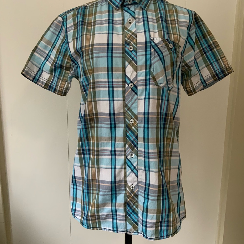The Fresh Brand Men’s Short Sleeve Button Front Shirt Size Small